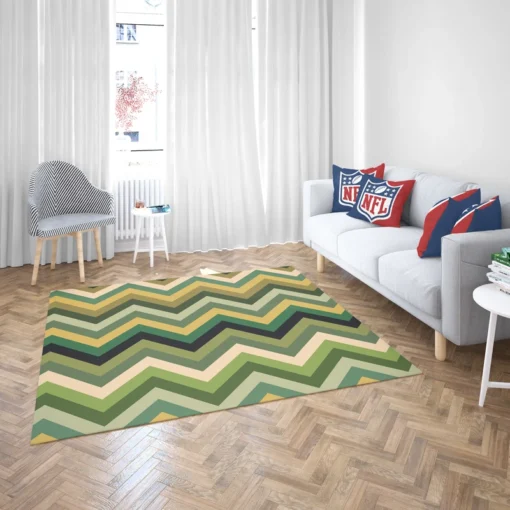 Green Chevron Pattern Rug 2