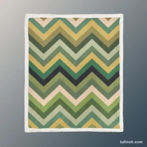 Green Chevron Pattern Sherpa Fleece Blanket 1