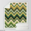 Green Chevron Pattern Sherpa Fleece Blanket