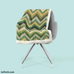 Green Chevron Pattern Sherpa Fleece Blanket 2