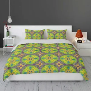 Green Circle Ethnic Pattern Bedding Set 1