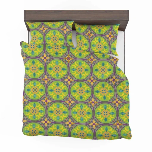 Green Circle Ethnic Pattern Bedding Set 2