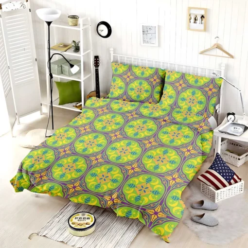 Green Circle Ethnic Pattern Bedding Set