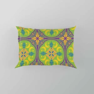 Green Circle Ethnic Pattern Pillow Case