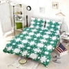 Green Floral Geometric Pattern Bedding Set