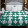 Green Floral Geometric Pattern Duvet Cover