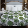 Green Flowers Pattern Duvet Cover