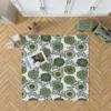 Green Flowers Pattern Rug