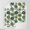 Green Flowers Pattern Sherpa Fleece Blanket