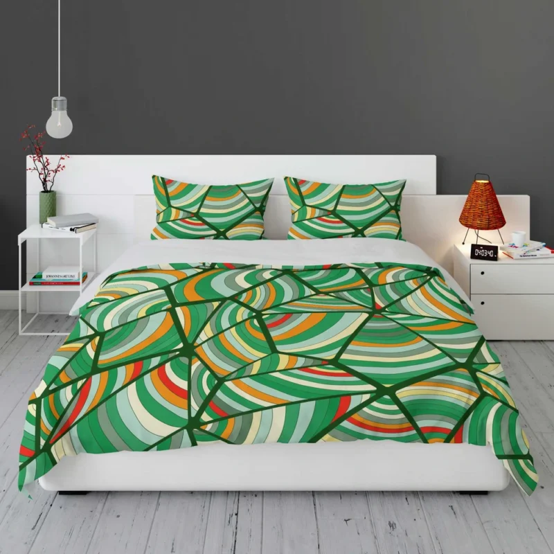 Green Geometric Shapes Freehand Bedding Set 1