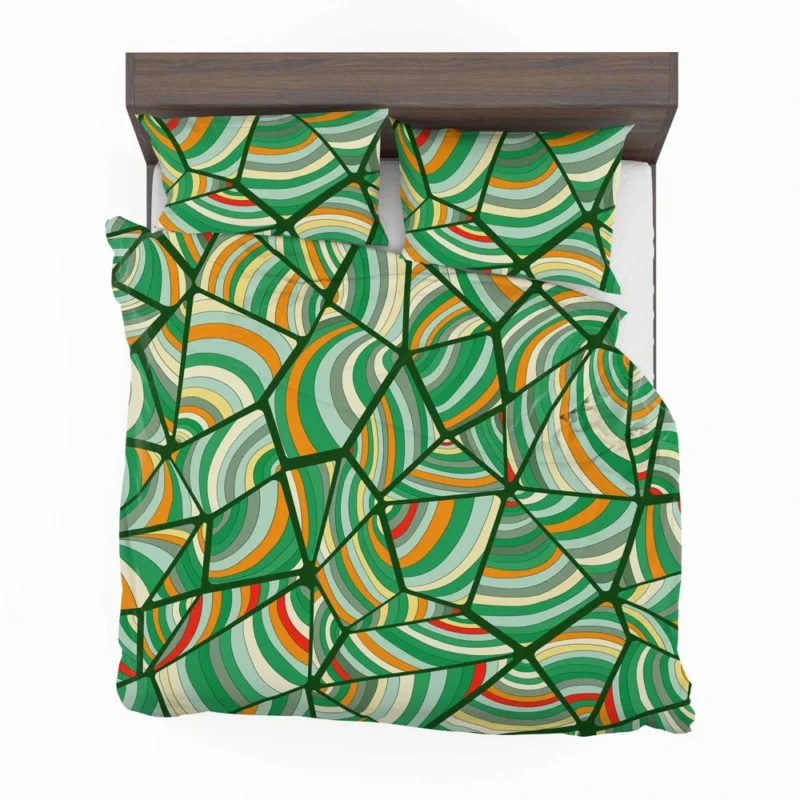 Green Geometric Shapes Freehand Bedding Set 2