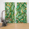 Green Geometric Shapes Freehand Curtain