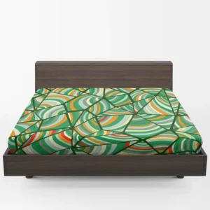 Green Geometric Shapes Freehand Fitted Sheet 1