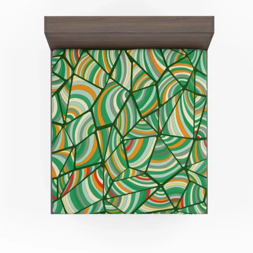 Green Geometric Shapes Freehand Fitted Sheet