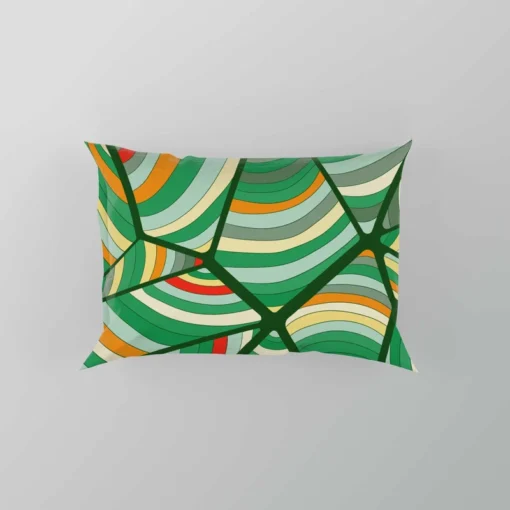 Green Geometric Shapes Freehand Pillow Case