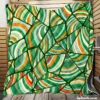 Green Geometric Shapes Freehand Quilt Blanket