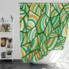 Green Geometric Shapes Freehand Shower Curtain