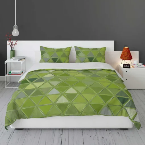 Green Glass Effect Triangle Bedding Set 1