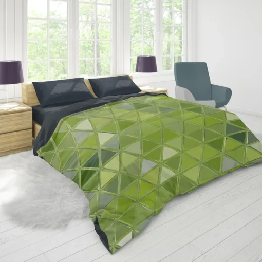 Green Glass Effect Triangle Duvet Cover 1