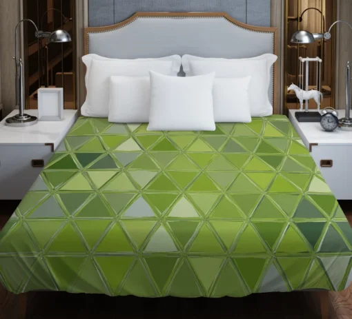 Green Glass Effect Triangle Duvet Cover