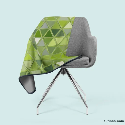 Green Glass Effect Triangle Fleece Blanket 2