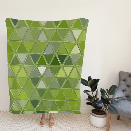 Green Glass Effect Triangle Fleece Blanket