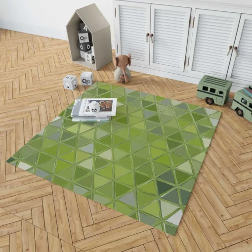 Green Glass Effect Triangle Rug 1