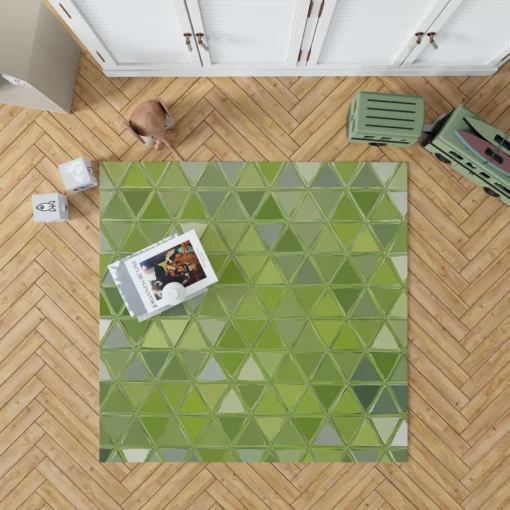 Green Glass Effect Triangle Rug