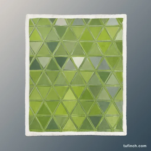 Green Glass Effect Triangle Sherpa Fleece Blanket 1