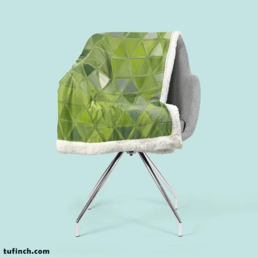 Green Glass Effect Triangle Sherpa Fleece Blanket 2