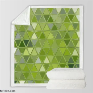 Green Glass Effect Triangle Sherpa Fleece Blanket