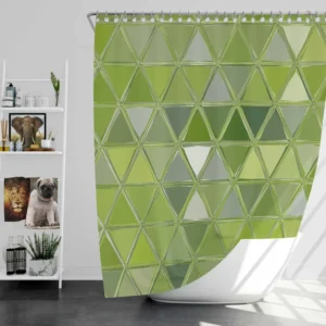 Green Glass Effect Triangle Shower Curtain