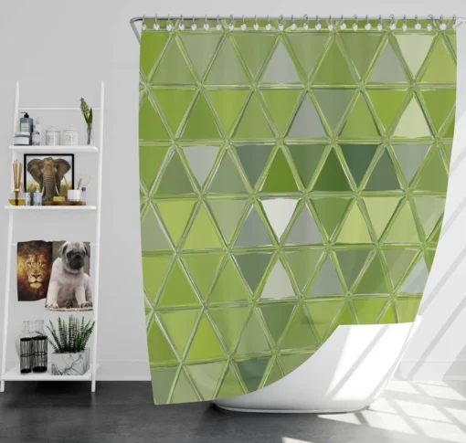 Green Glass Effect Triangle Shower Curtain