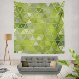 Green Glass Effect Triangle Wall Tapestry