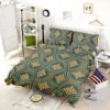 Green Gold Deco Damask Pattern Bedding Set