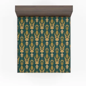 Green Gold Songket Pattern Fitted Sheet