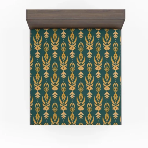 Green Gold Songket Pattern Fitted Sheet