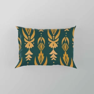 Green Gold Songket Pattern Pillow Case