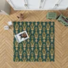 Green Gold Songket Pattern Rug