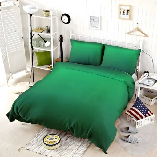 Green Gradient Pattern Bedding Set