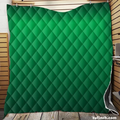 Green Gradient Pattern Quilt Blanket