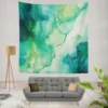 Green Ink Fluid Art Design Wall Tapestry