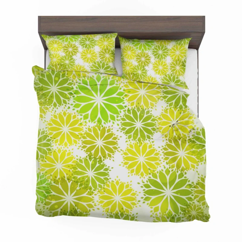 Green Leaves Floral Shape Concept Bedding Set 2