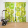 Green Leaves Floral Shape Concept Curtain