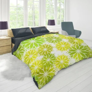 Green Leaves Floral Shape Concept Duvet Cover 1