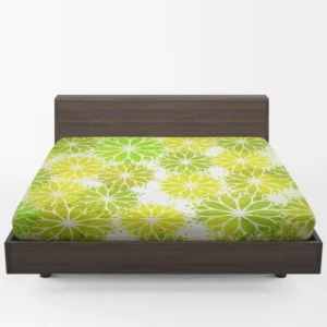 Green Leaves Floral Shape Concept Fitted Sheet 1