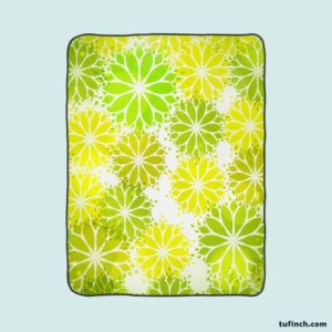 Green Leaves Floral Shape Concept Fleece Blanket 1