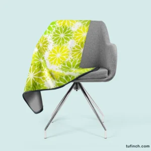 Green Leaves Floral Shape Concept Fleece Blanket 2