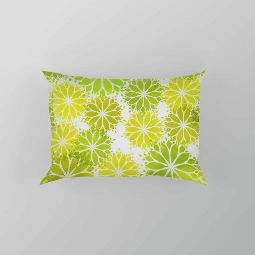 Green Leaves Floral Shape Concept Pillow Case