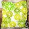 Green Leaves Floral Shape Concept Quilt Blanket